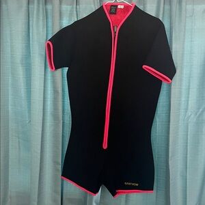 Women's Black and Pink Swim Suit